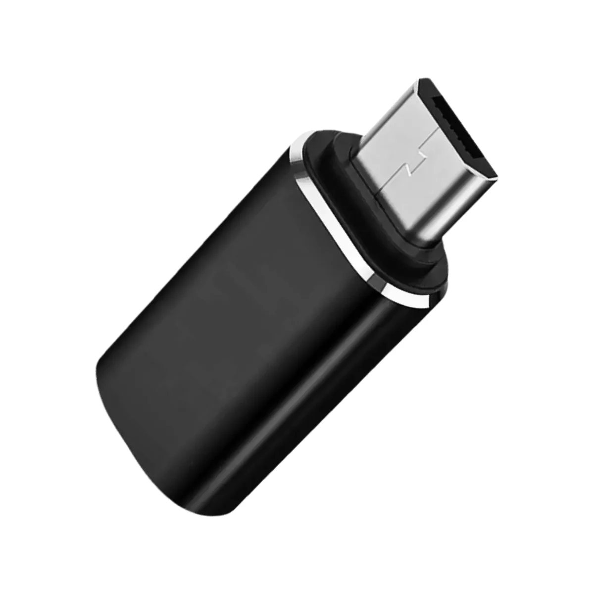 Adaptador TOND preto de alumínio com plugue micro USB (V8)